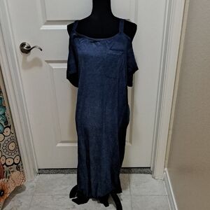 Cloth & Stone Asymmetrical Denim Blue Soft T-shirt Dress, Large, Wore 1x